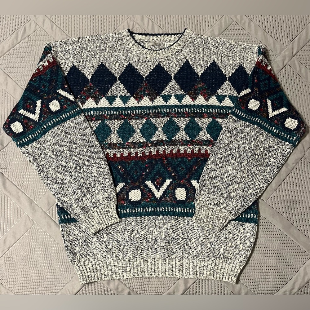 Vintage Method Mens Geometric Sweater (L)